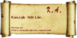 Kaszab Adrián névjegykártya