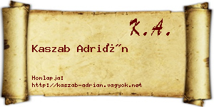 Kaszab Adrián névjegykártya